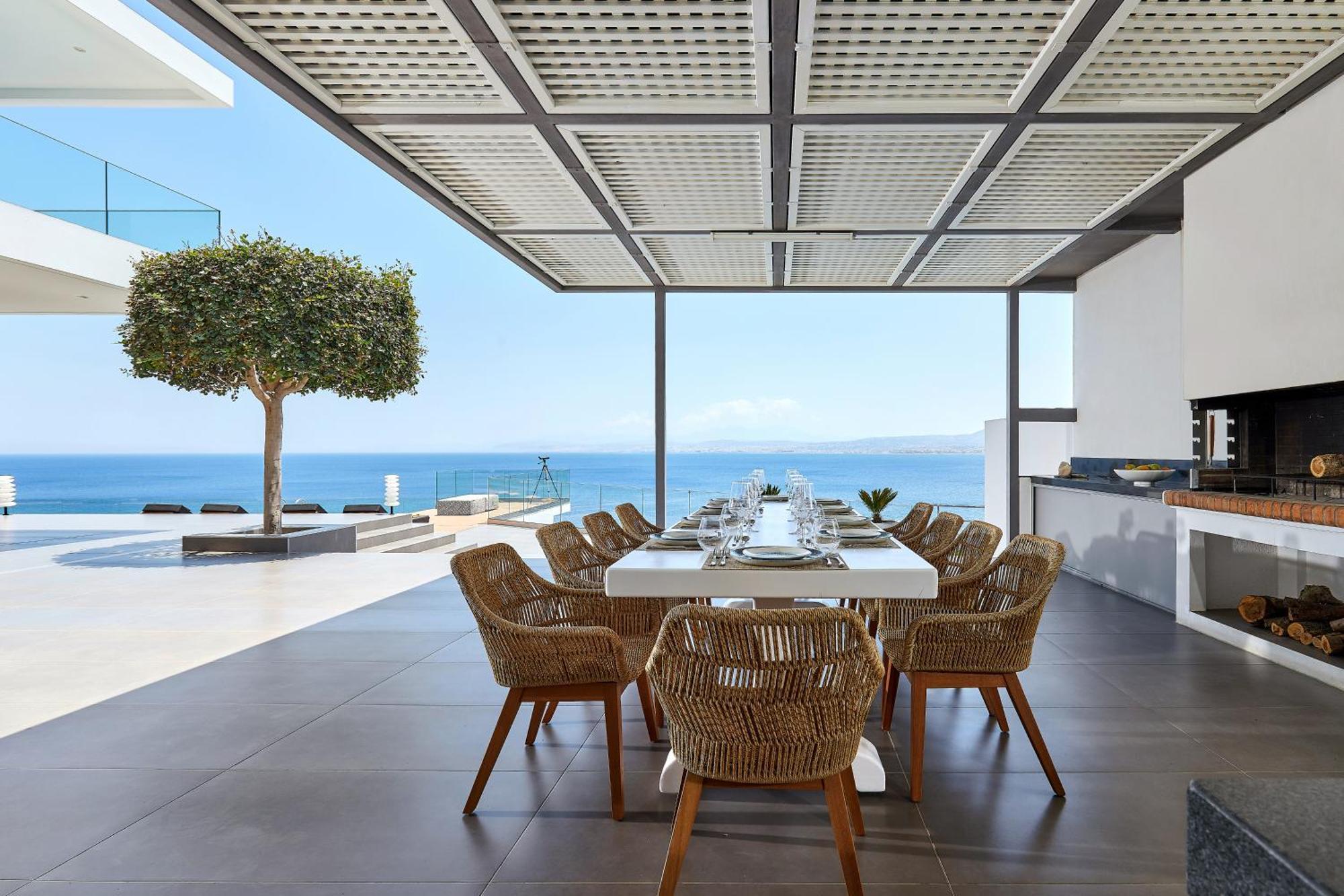 Beachfront Villa In Crete - Epavli Luxury Villa Agia Pelagia Exteriér fotografie