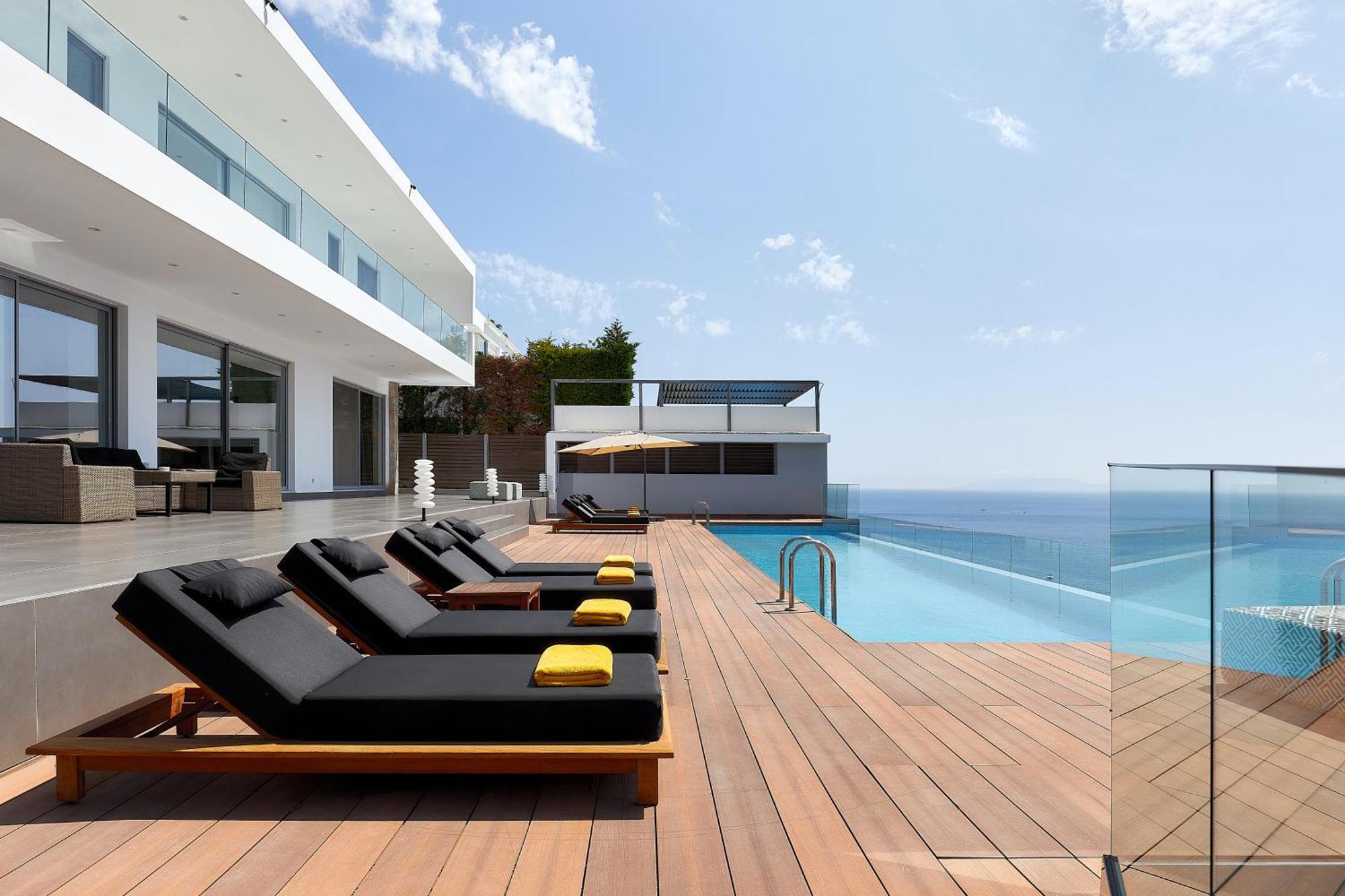 Beachfront Villa In Crete - Epavli Luxury Villa Agia Pelagia Exteriér fotografie