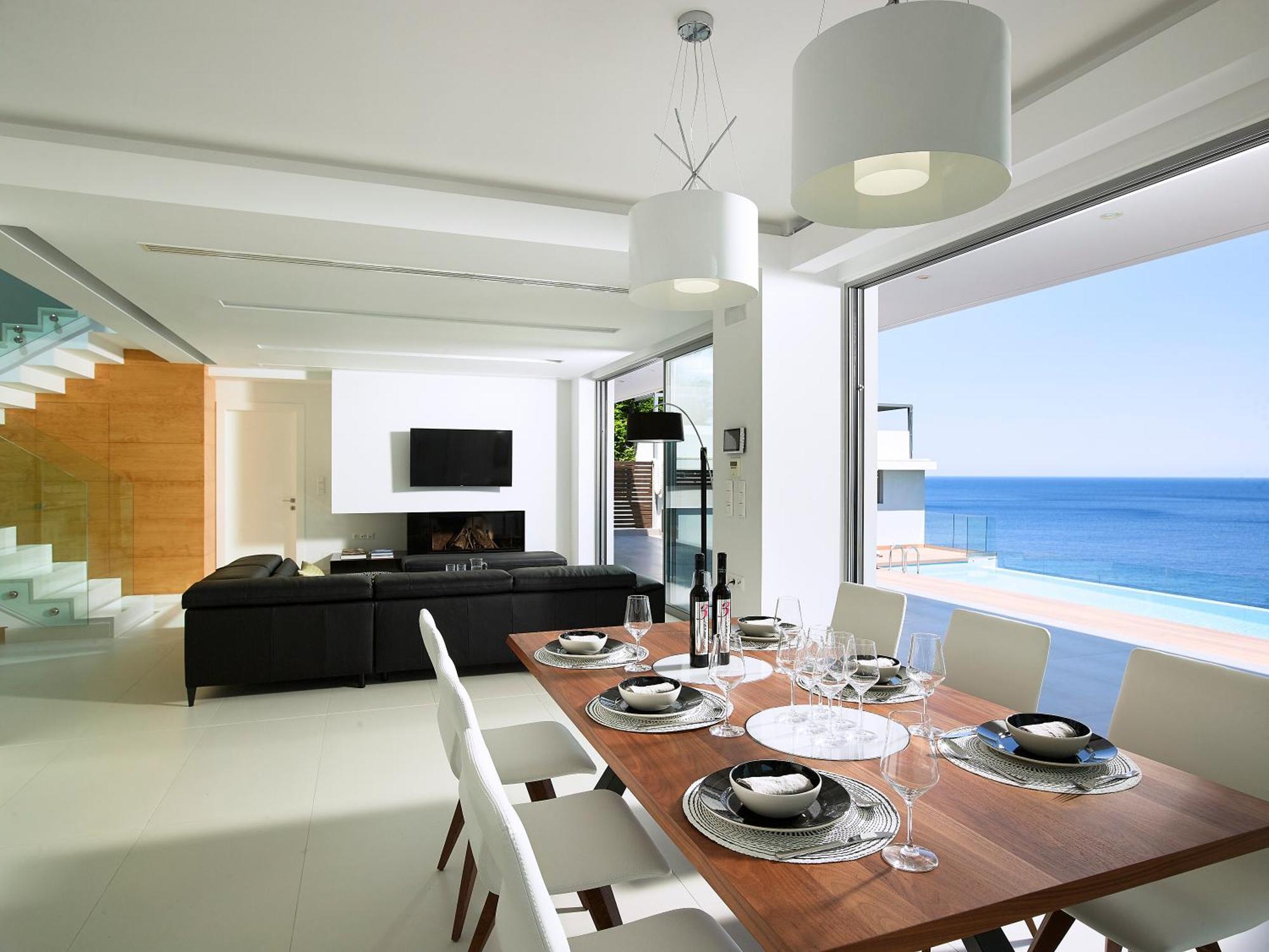 Beachfront Villa In Crete - Epavli Luxury Villa Agia Pelagia Exteriér fotografie